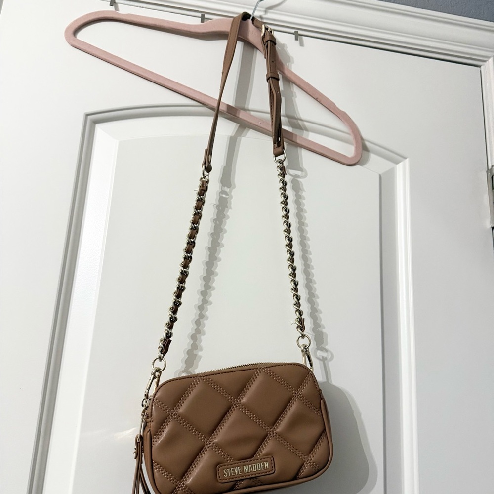 Steve Madden Quilted Crossbody Bag in Brown